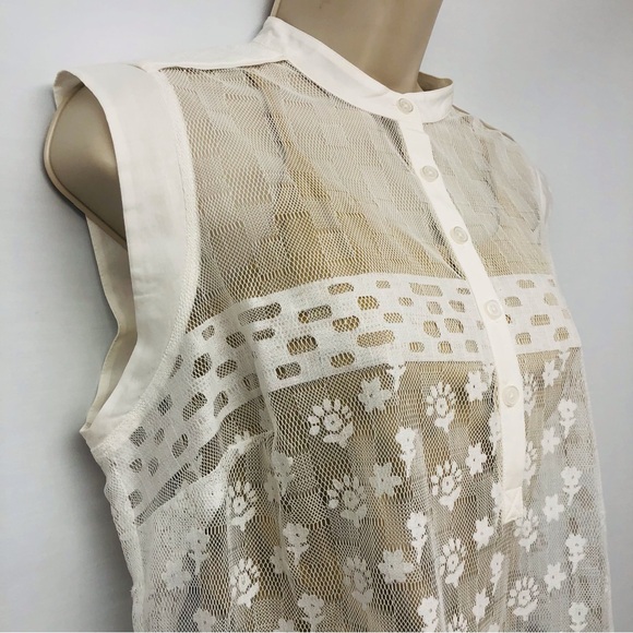 Cabi Prudence Ivory Lace Sleeveless Top - Picture 5 of 16